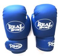 Перчатки боксерские REALSPORT 8 унций, синий