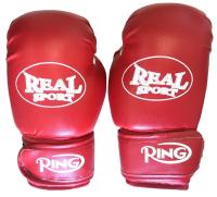 Перчатки боксерские REALSPORT 8 унций, красный